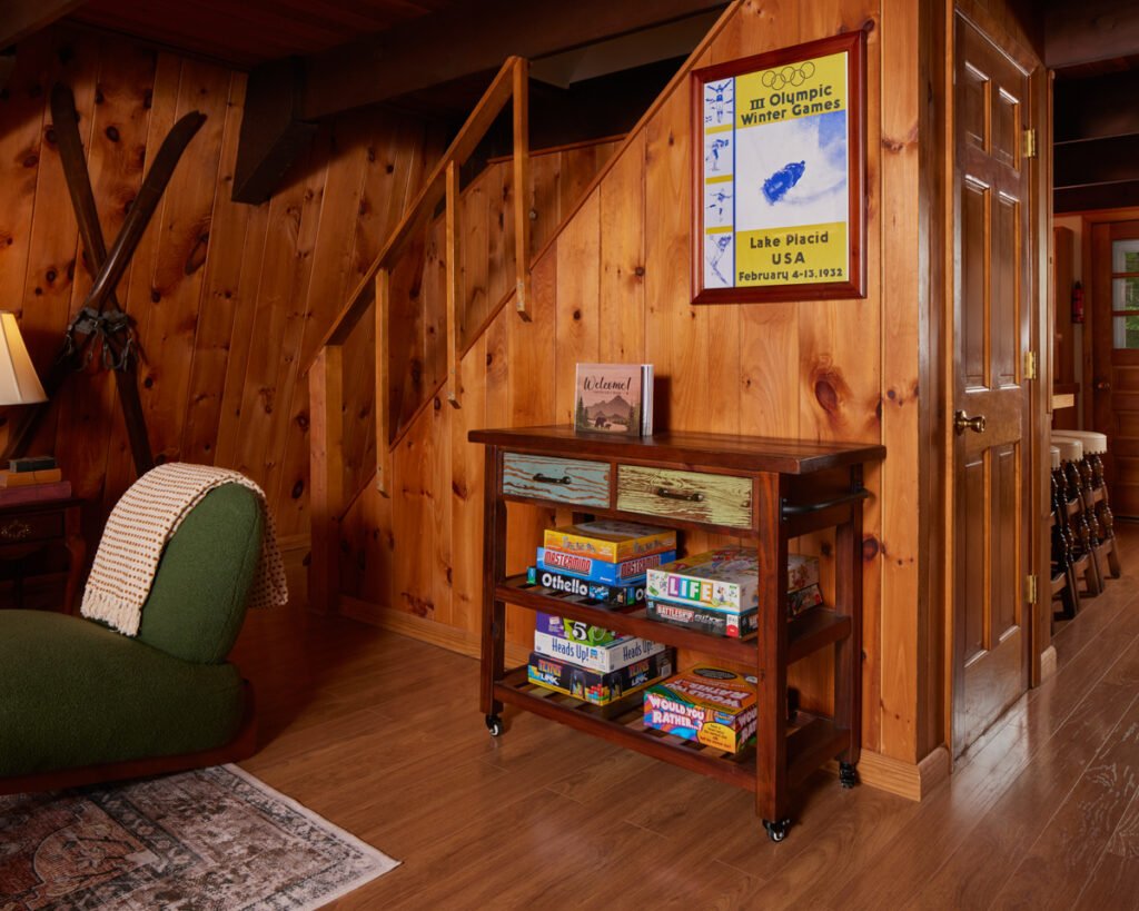 Living room at the Adirondack cabin