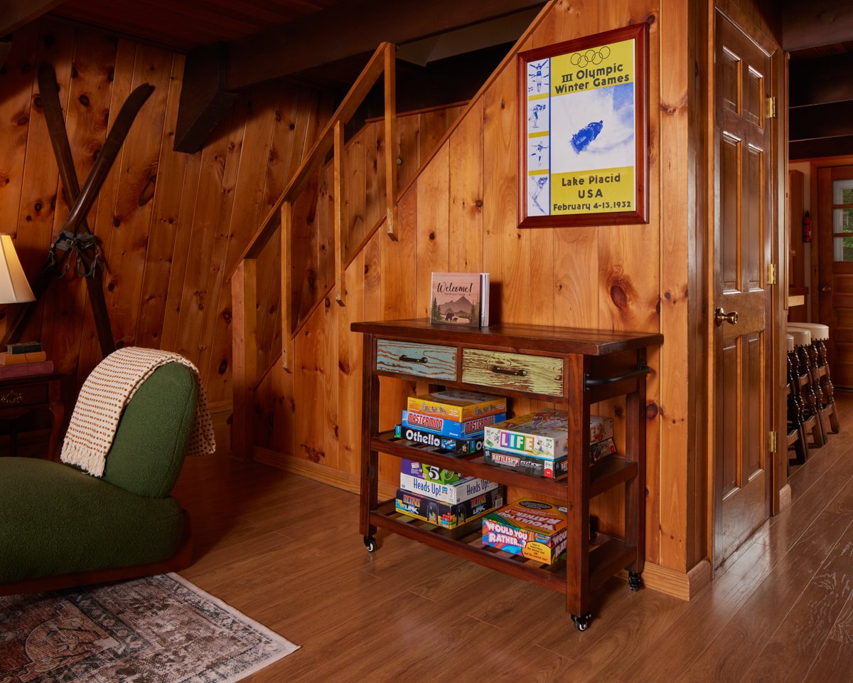 Living room at the Adirondack cabin