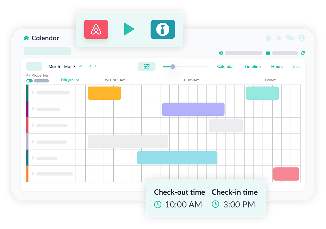 Turno's automatic cleaning scheduling calendar